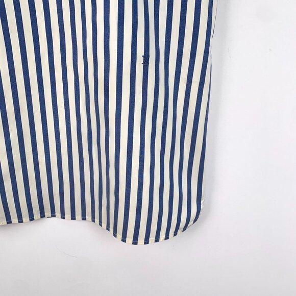 Louis Vuitton Striped Sleeveless Side Button Shirt Size 34 XXS Cotton & Silk - Picture 6 of 8